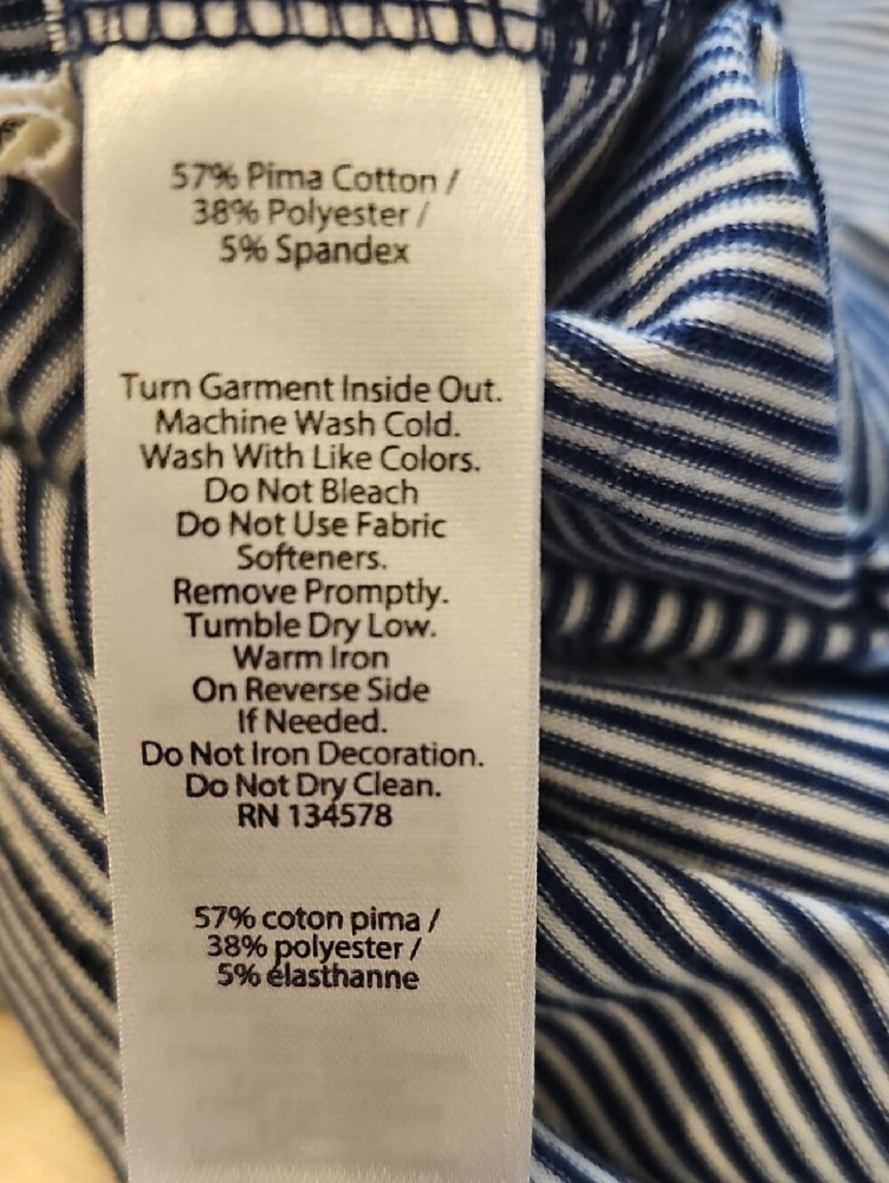 Vineyard Vines Navy & White Striped Long Sleeve Edgartown Polo Size 7 - Picture 9 of 9